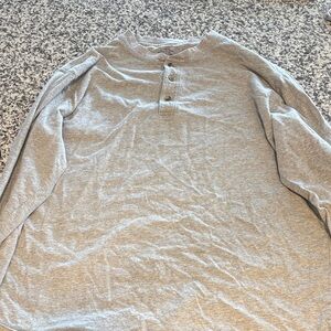 L.L. Bean Light Gray Long Sleeve Henley